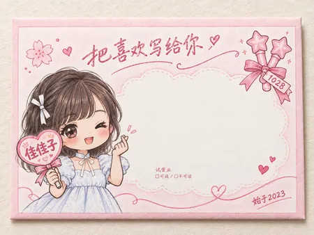 樱粉应援 · 信封设计
