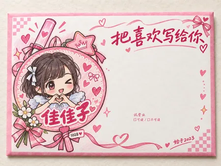 玫红应援扇 · 信封设计